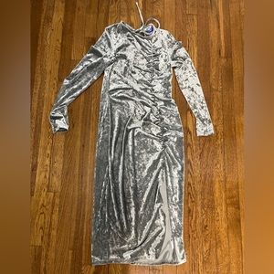 Future Collective x Target Kahlana Barfield Brown Silver Velvet Dress